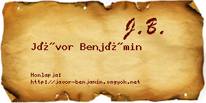 Jávor Benjámin névjegykártya