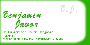 benjamin javor business card