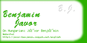 benjamin javor business card